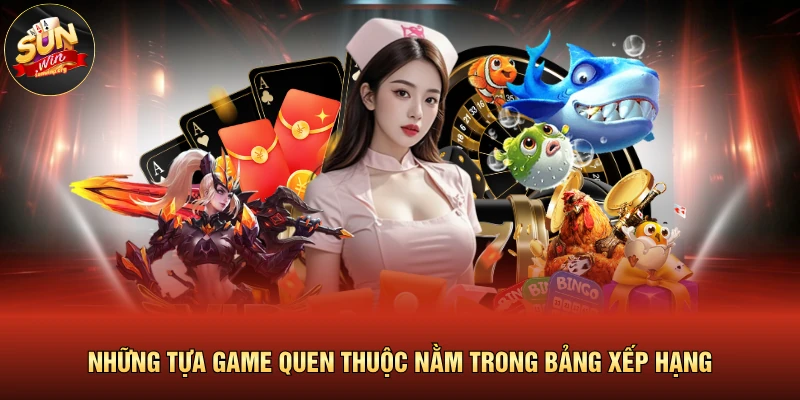 Những tựa game quen thuộc nằm trong bảng xếp hạng